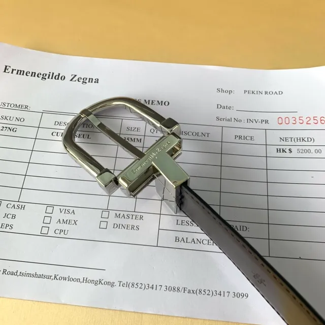 Ermenegildo Zegna حزام جلد ثنائي اللون قابل للعكس 6