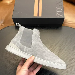 Zegna Gray Suede Chelsea Boots — catalogue photo via WWTop Yupoo