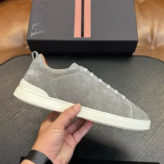 Zegna Gray Suede Lifestyle Sneaker