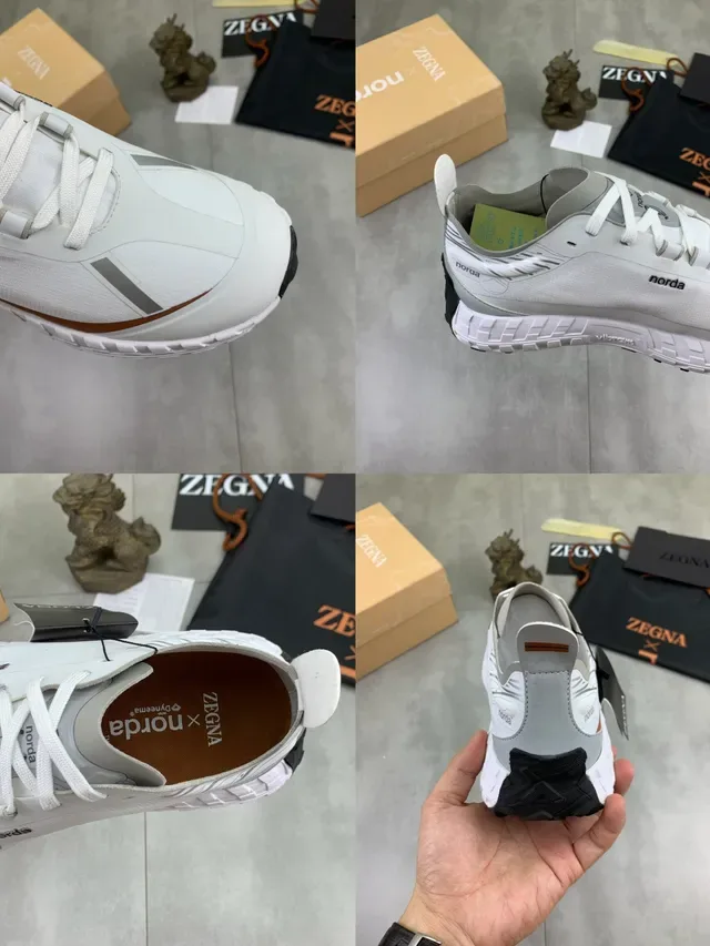 Zegna Norda Tênis Lifestyle Branco Marrom Cinza 2
