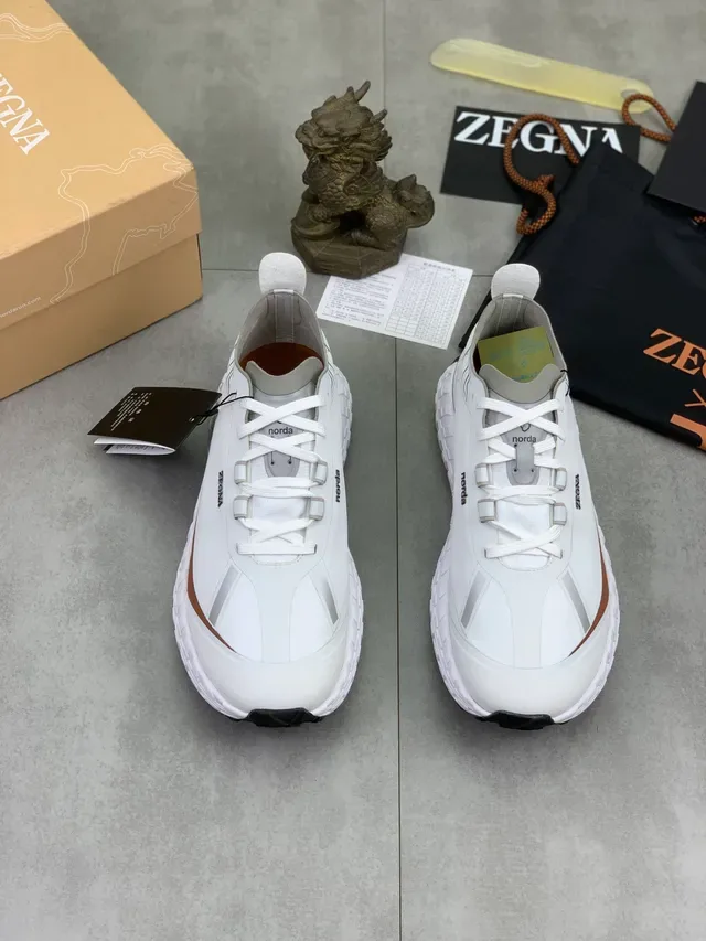 Zegna Norda Tênis Lifestyle Branco Marrom Cinza 4