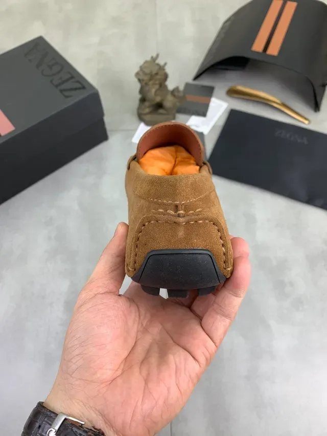 Zegna Tan Suede Penny Loafer Loafers 2
