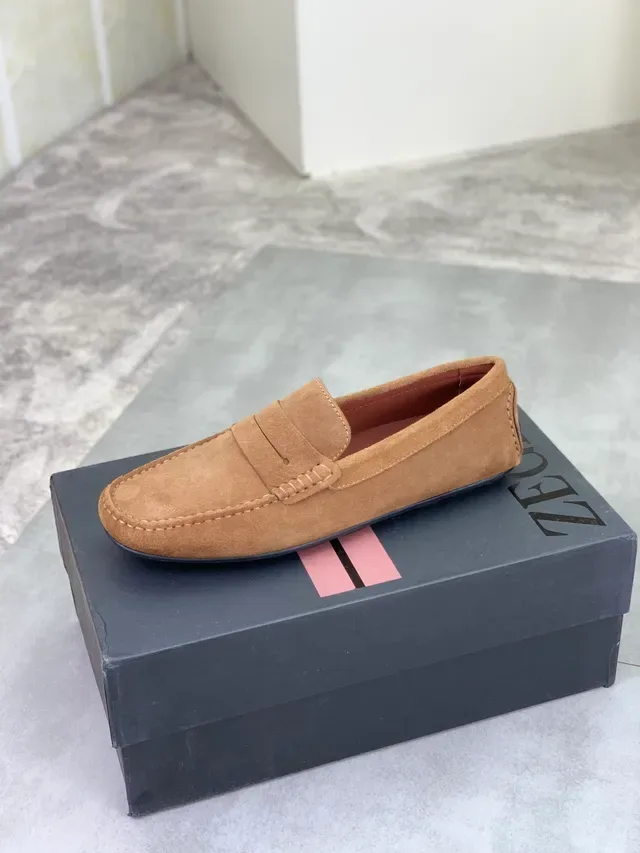 Zegna Tan Suede Penny Loafer Loafers 3