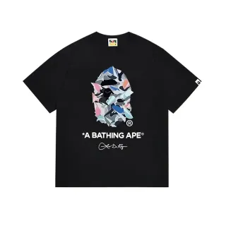 تي شيرت أسود A Bathing Ape ABC Camo برسمة رأس القرد