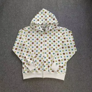 A Bathing Ape Ape Head Star Square Print White Hoodie