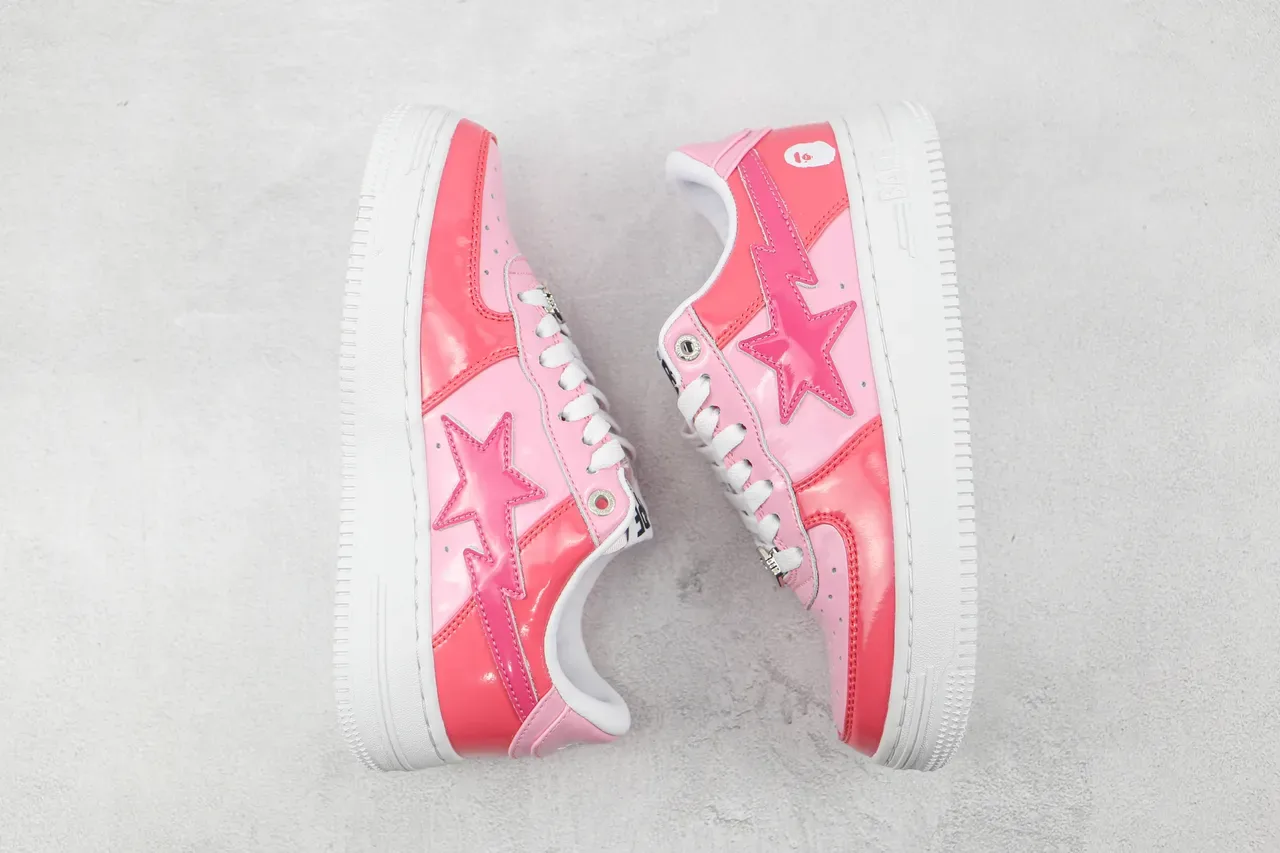 A Bathing Ape BAPE STA سنيكرز لايف ستايل وردي لامع شعار نجم 2