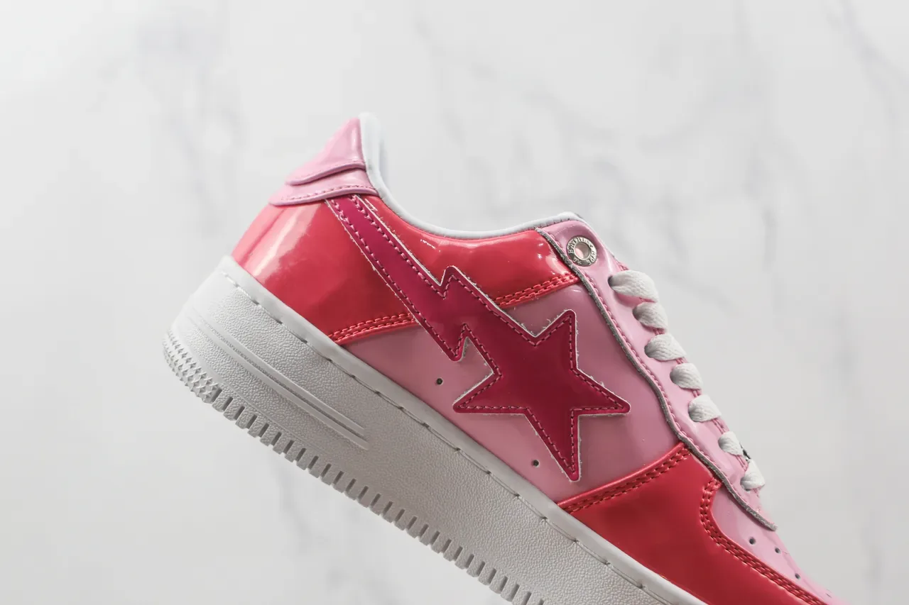 A Bathing Ape BAPE STA سنيكرز لايف ستايل وردي لامع شعار نجم 5