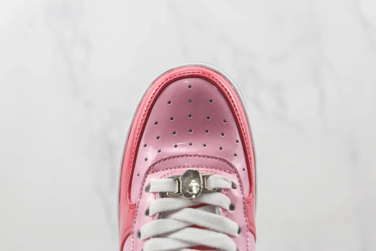 A Bathing Ape BAPE STA سنيكرز لايف ستايل وردي لامع شعار نجم 6