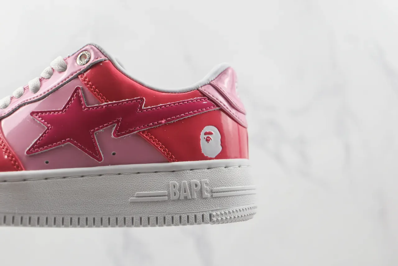 A Bathing Ape BAPE STA سنيكرز لايف ستايل وردي لامع شعار نجم 7
