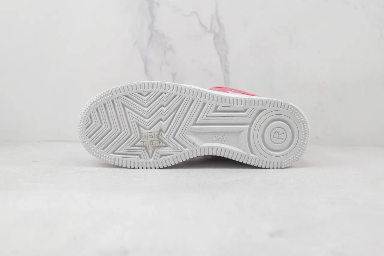 A Bathing Ape BAPE STA سنيكرز لايف ستايل وردي لامع شعار نجم 8