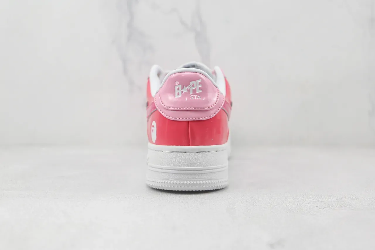A Bathing Ape BAPE STA سنيكرز لايف ستايل وردي لامع شعار نجم 9