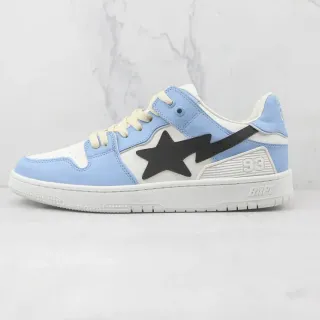 A Bathing Ape BAPE STA حذاء رياضي أزرق فاتح وأبيض للأسلوب الحياتي