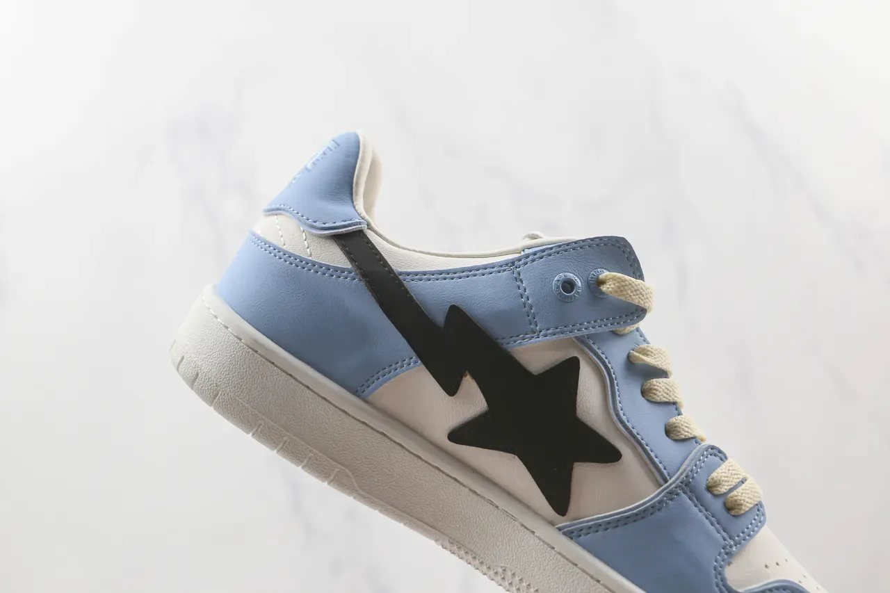 A Bathing Ape BAPE STA Tênis Lifestyle Azul Claro e Branco 5