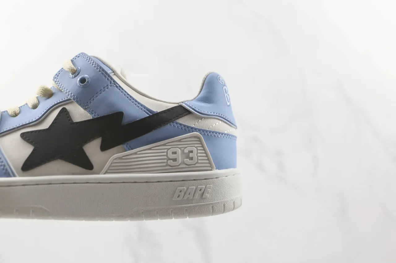 A Bathing Ape BAPE STA Tênis Lifestyle Azul Claro e Branco 7