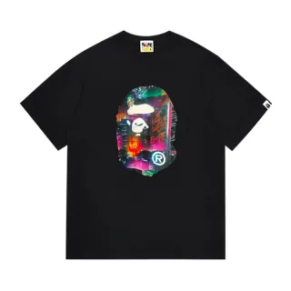 A Bathing Ape Graphic Print Ape Head Neon Cityscape T-Shirt