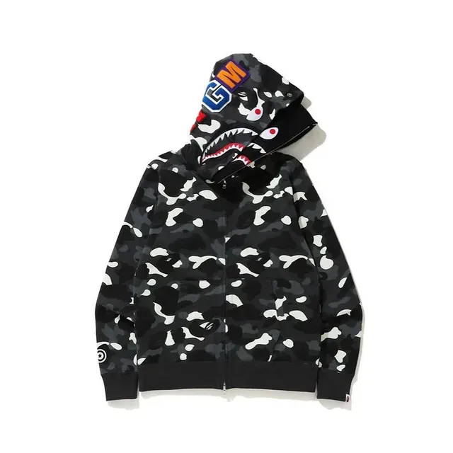 A Bathing Ape Shark 白灰 全拉链帽衫 2