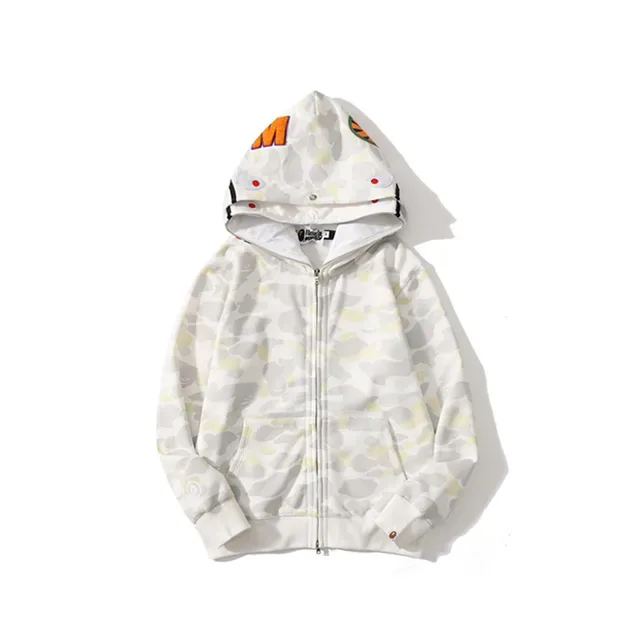 A Bathing Ape Shark 白灰 全拉链帽衫 5