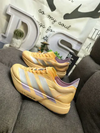 Adidas Adios Pro Yellow Silver Purple Running Shoes 7