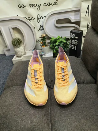 Adidas Adios Pro Yellow Silver Purple Running Shoes 10