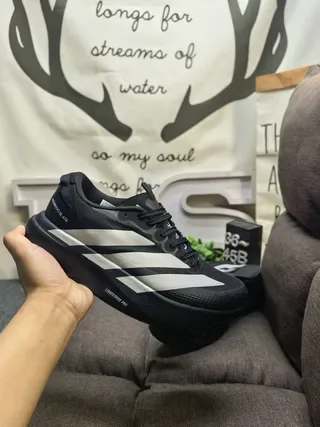 Adidas Black and Silver Three-Stripe Lifestyle Sneakers 5