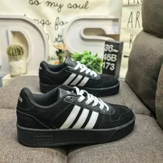 Adidas Black White Low-Top Cupsole Lifestyle Sneakers