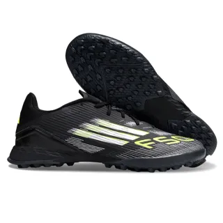 Adidas Black Yellow Low-Cut Synthetic Upper Ribbed Textured Overlay Turf Soccer Shoes
