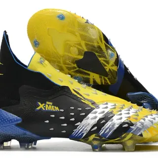 Adidas 黑色黄色 带钉前掌覆盖 袜套式领口 硬地足球鞋