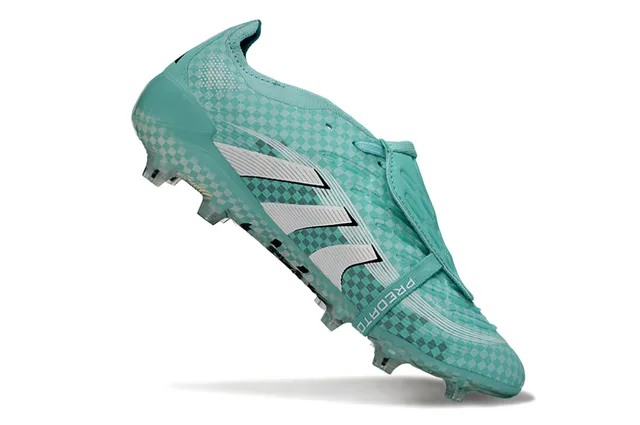 Adidas Azul Branco Sem Cadarço Fecho de Tira Grade Xadrez Superior Superfície Firme Sapatos de Futebol 2