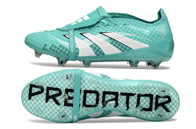 Adidas Azul Branco Sem Cadarço Fecho de Tira Grade Xadrez Superior Superfície Firme Sapatos de Futebol 6