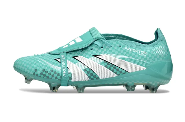 Adidas Azul Branco Sem Cadarço Fecho de Tira Grade Xadrez Superior Superfície Firme Sapatos de Futebol 7