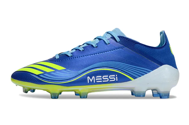 Adidas Azul Amarelo Baixo Corte Ajuste a Meia Superior Padrão de Ondas Recobrimento Sintético Solo Firme Sapatos de Futebol 7
