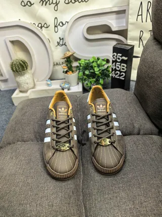 Adidas Brown White Suede Upper Three Stripes Lifestyle Sneakers 10