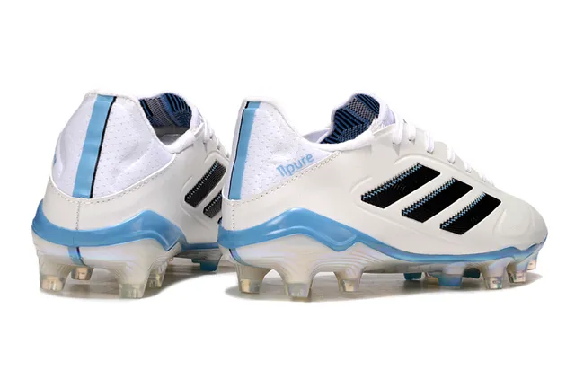 Adidas Copa Blanc pur et Bleu clair Chaussures de football pour sol ferme 5