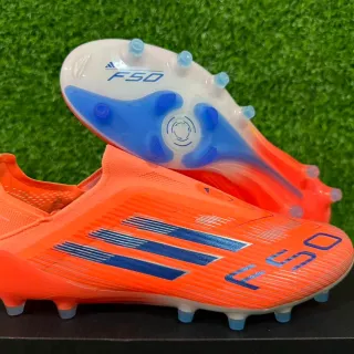 Adidas F50 Orange and Blue Firm-Ground Soccer Shoes