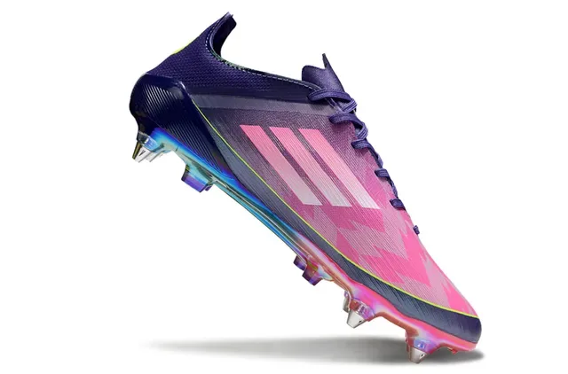 Adidas F50 বেগুনি গোলাপি লো-কাট সিন্থেটিক আপার গ্রেডিয়েন্ট ওভারলে ফার্ম-গ্রাউন্ড সকার জুতা 2