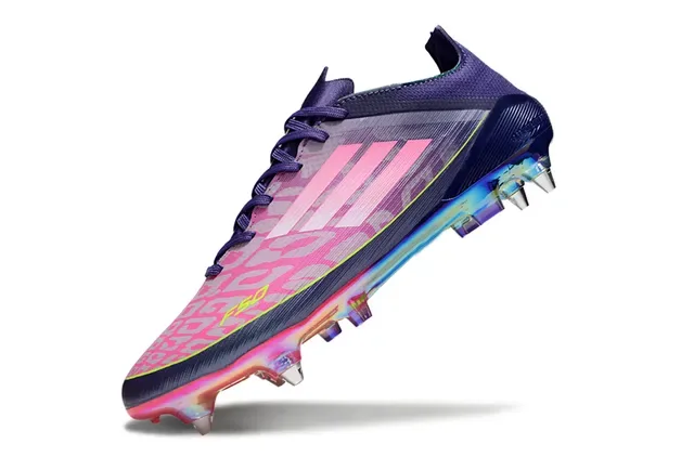 Adidas F50 বেগুনি গোলাপি লো-কাট সিন্থেটিক আপার গ্রেডিয়েন্ট ওভারলে ফার্ম-গ্রাউন্ড সকার জুতা 3