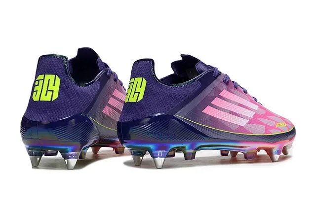 Adidas F50 বেগুনি গোলাপি লো-কাট সিন্থেটিক আপার গ্রেডিয়েন্ট ওভারলে ফার্ম-গ্রাউন্ড সকার জুতা 5