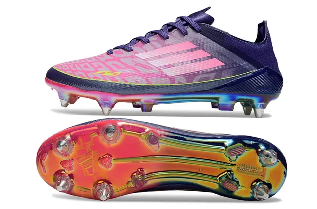 Adidas F50 বেগুনি গোলাপি লো-কাট সিন্থেটিক আপার গ্রেডিয়েন্ট ওভারলে ফার্ম-গ্রাউন্ড সকার জুতা 6