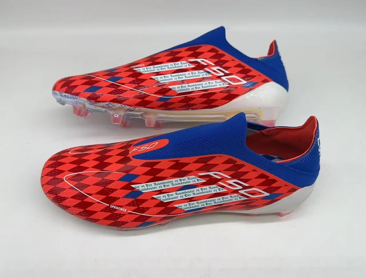 Adidas F50 rojo azul Sprintweb Firm-Ground zapatos de fútbol 2