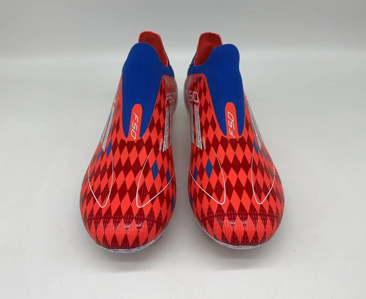 Adidas F50 rojo azul Sprintweb Firm-Ground zapatos de fútbol 4