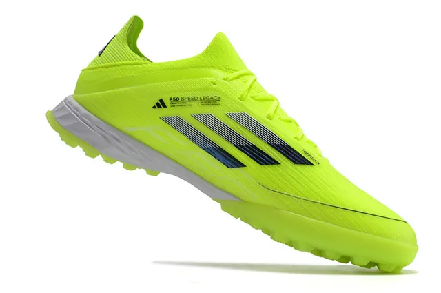 Adidas F50 Turf Amarillo Neón Rayas Gradientes Zapatos de Fútbol Césped Artificial 2