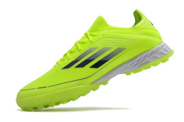 Adidas F50 Turf Amarillo Neón Rayas Gradientes Zapatos de Fútbol Césped Artificial 3