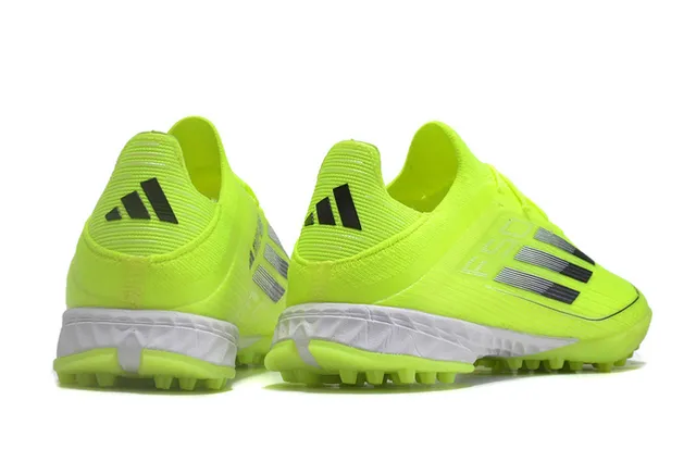 Adidas F50 Turf Amarillo Neón Rayas Gradientes Zapatos de Fútbol Césped Artificial 4