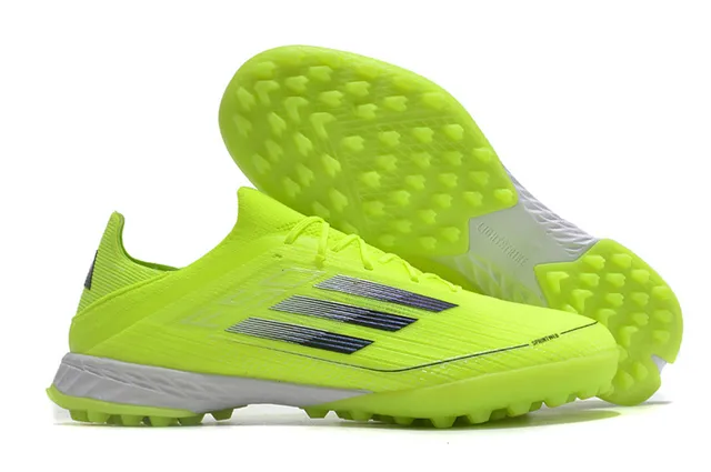 Adidas F50 Turf Amarillo Neón Rayas Gradientes Zapatos de Fútbol Césped Artificial 5