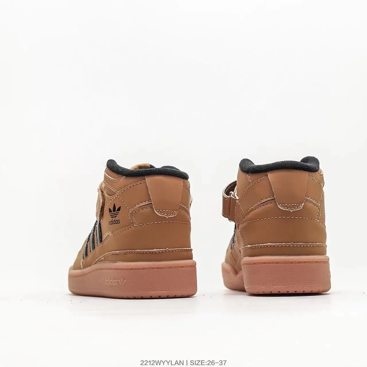 Adidas Forum Mid Kids Beige Olive Red حذاء رياضي نمط حياة 12