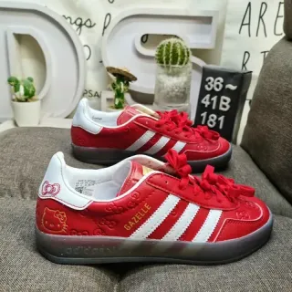 Adidas Gazelle أحمر وأبيض حذاء أسلوب الحياة