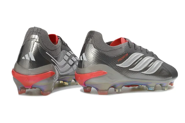 Adidas Gris Rouge Supérieure Texturée Synthétique Semelle Iridescente Translucide Firm-Ground Chaussures de Football 5
