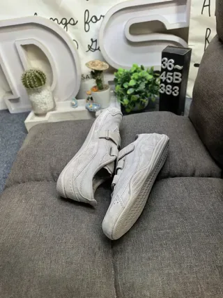 Adidas Gray Velcro Strap Closure Textured Suede-Like Upper Lifestyle Sneakers 6
