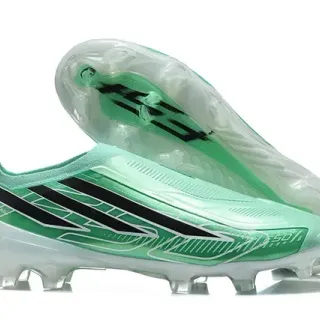 Adidas Botines de fútbol verde negro low-cut con upper sock-fit y cordones asimétricos para terreno firme