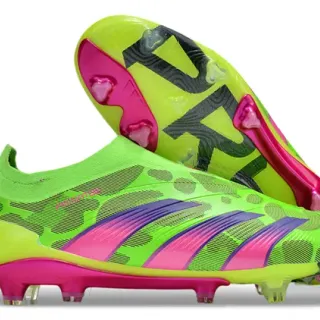 Adidas Vert Rose Néon Lime Upper Tricoté Dégradé Trois Rayures Firm-Ground Chaussures de Football